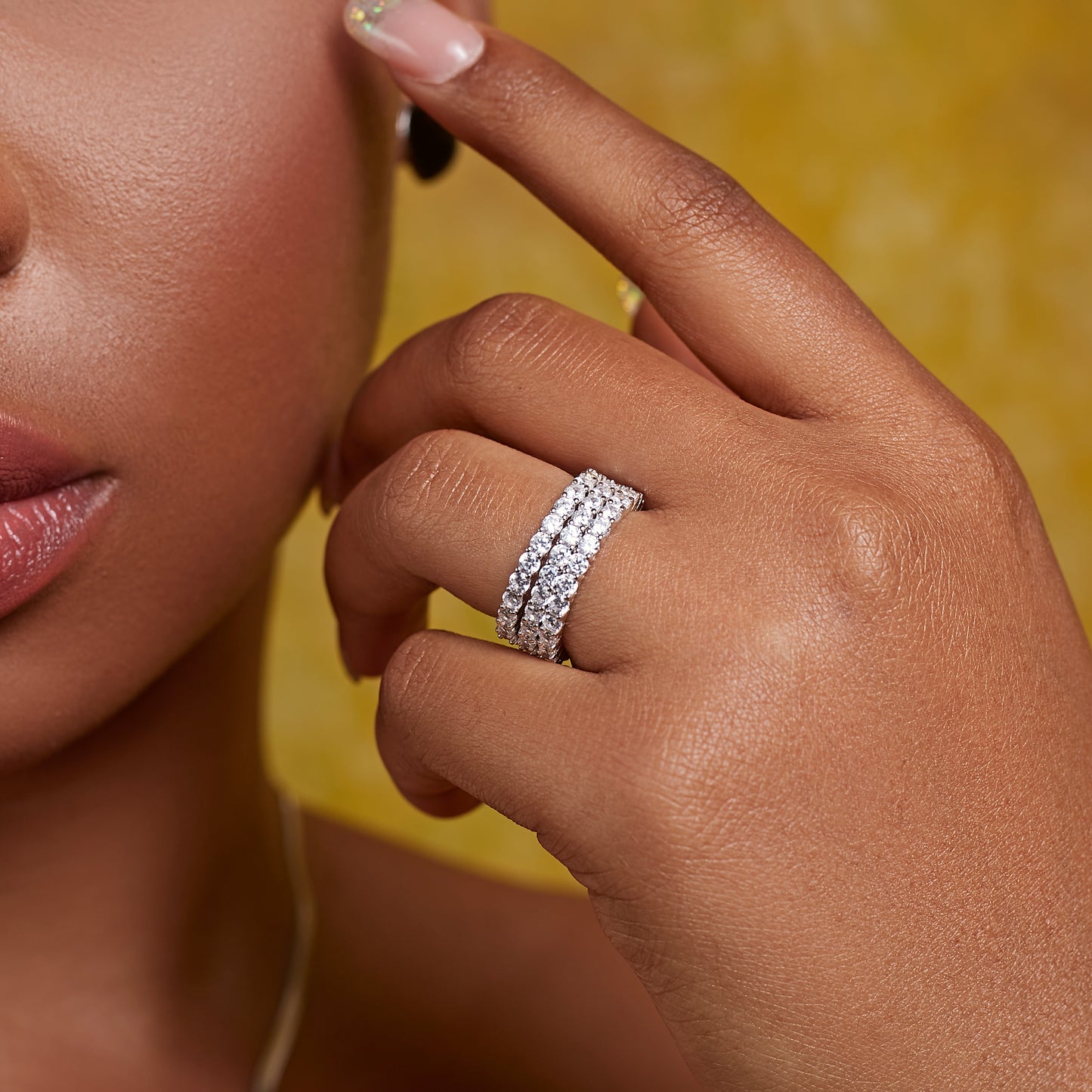 Eternity Round Cut CZ Band in 925 Sterling Silver