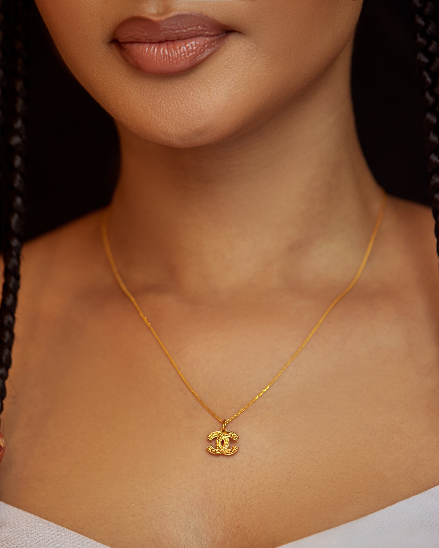 Interlocked C Diamond Pendant Necklace in 18K Gold