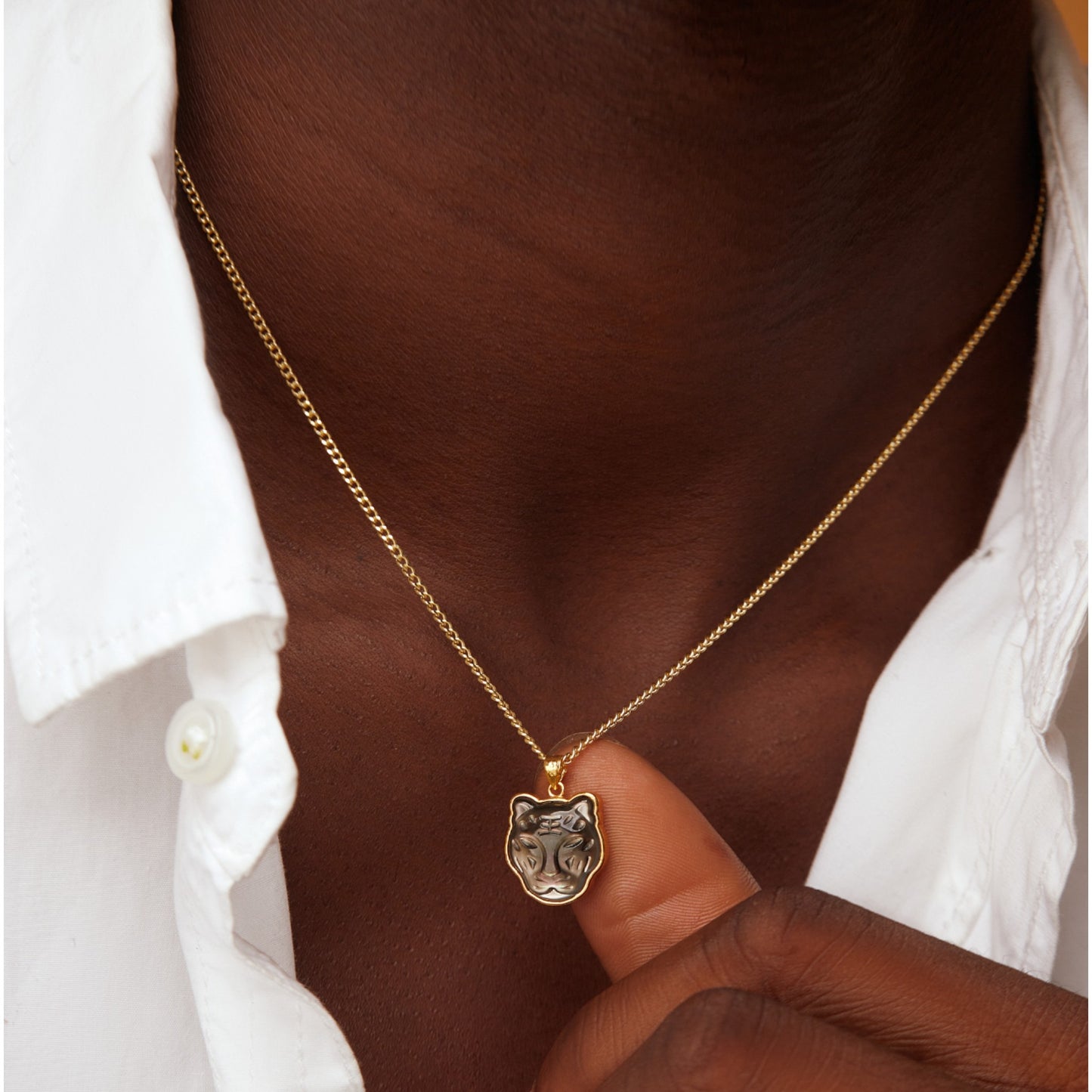 Black Panther Pendant in 18KT Gold