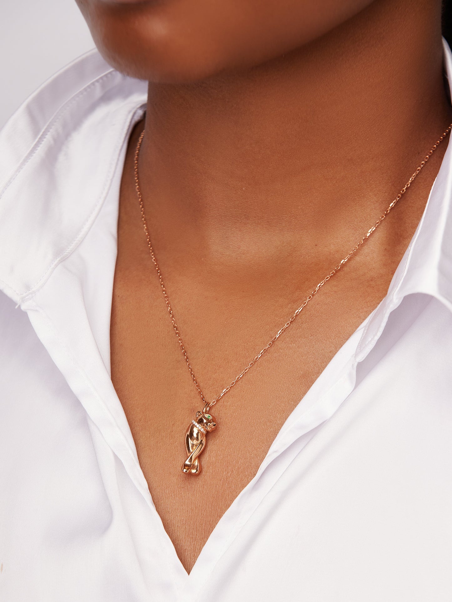 Panther Diamond Necklace in 18K Gold