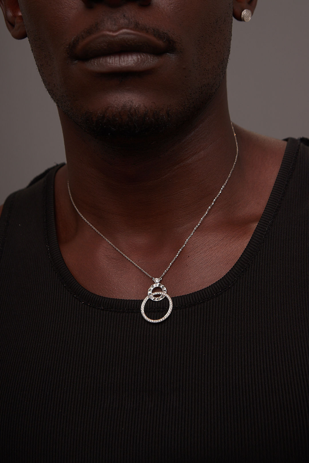 Interlocked Ring Diamond Necklace in 18K Gold