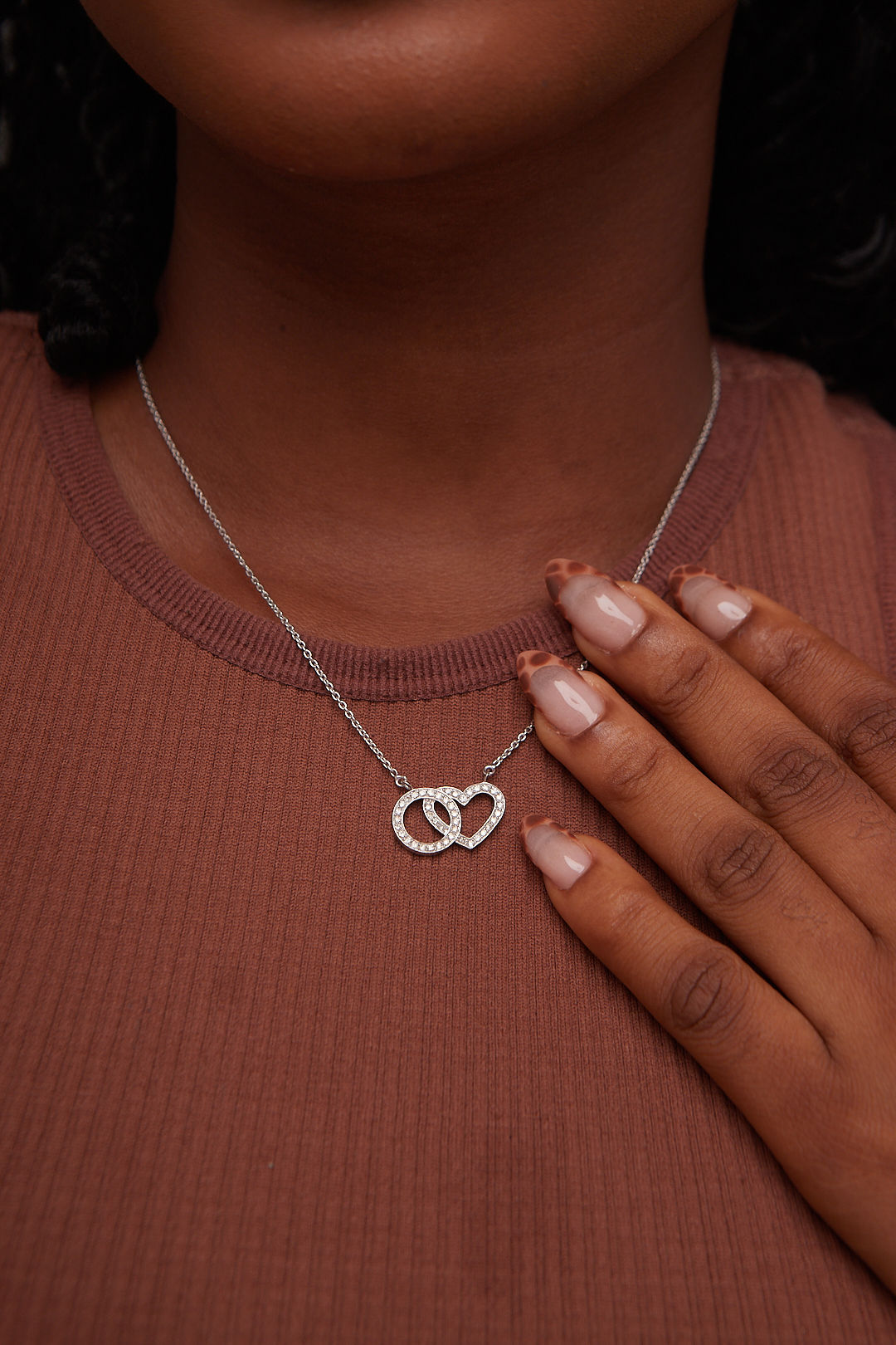 Eternal Round & Heart Diamond Necklace in 18K Gold