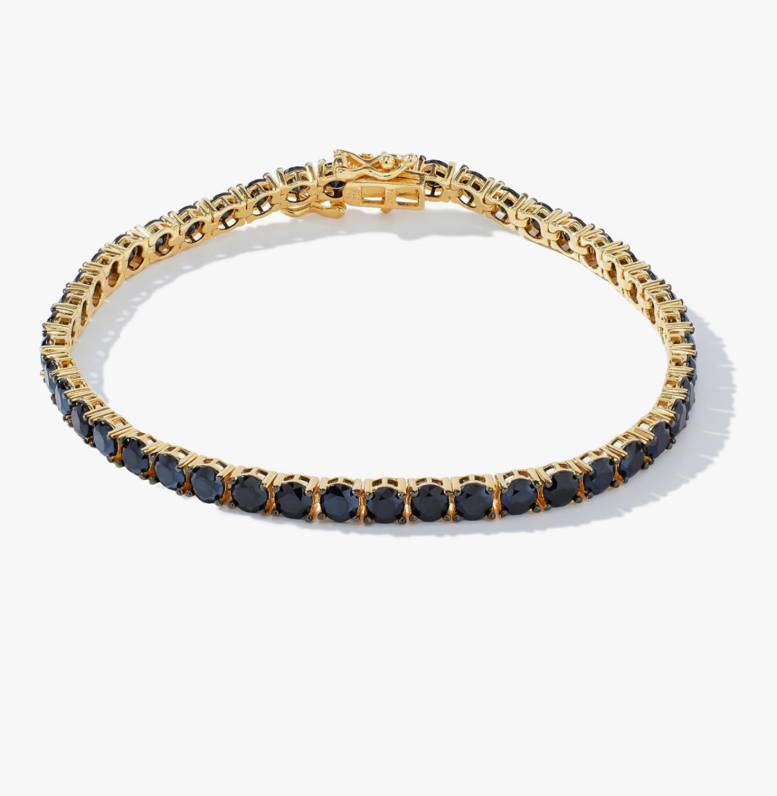 6.60 CT Black Moissanite Bracelet in 18K Gold