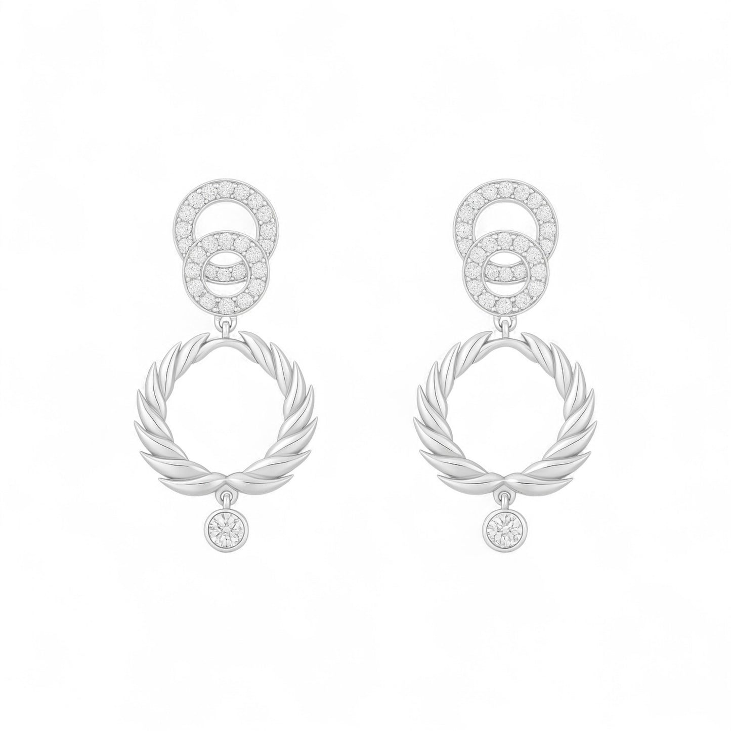 Infinity Heart Natural Diamonds Earrings in 18K Gold