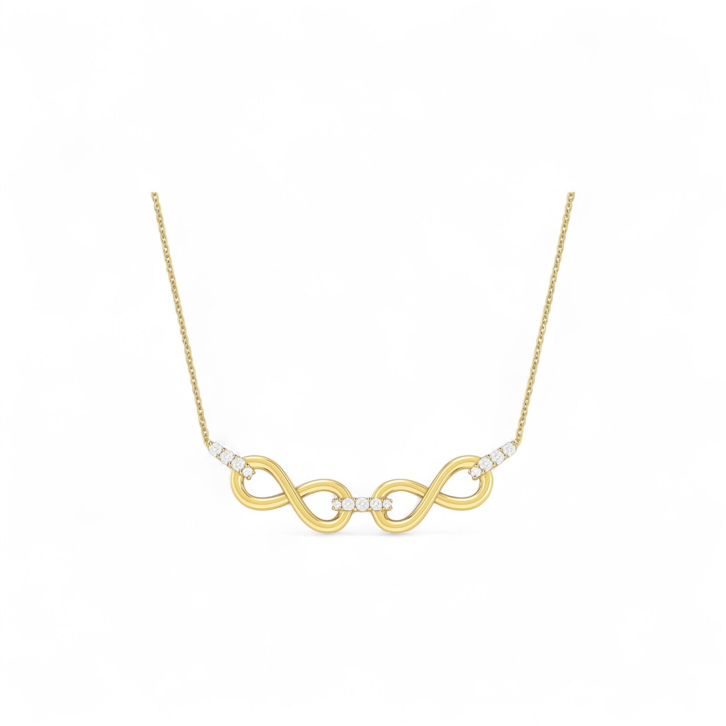 Joan Horizontal Diamond Necklace in 18K Gold
