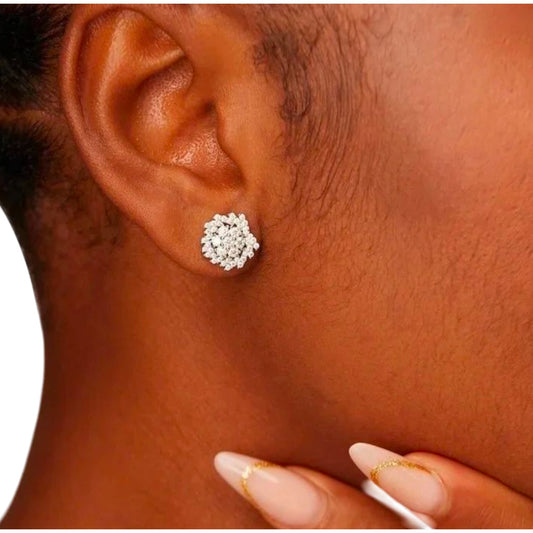 Lesa Moissanite Studs in 925 Sterling Silver