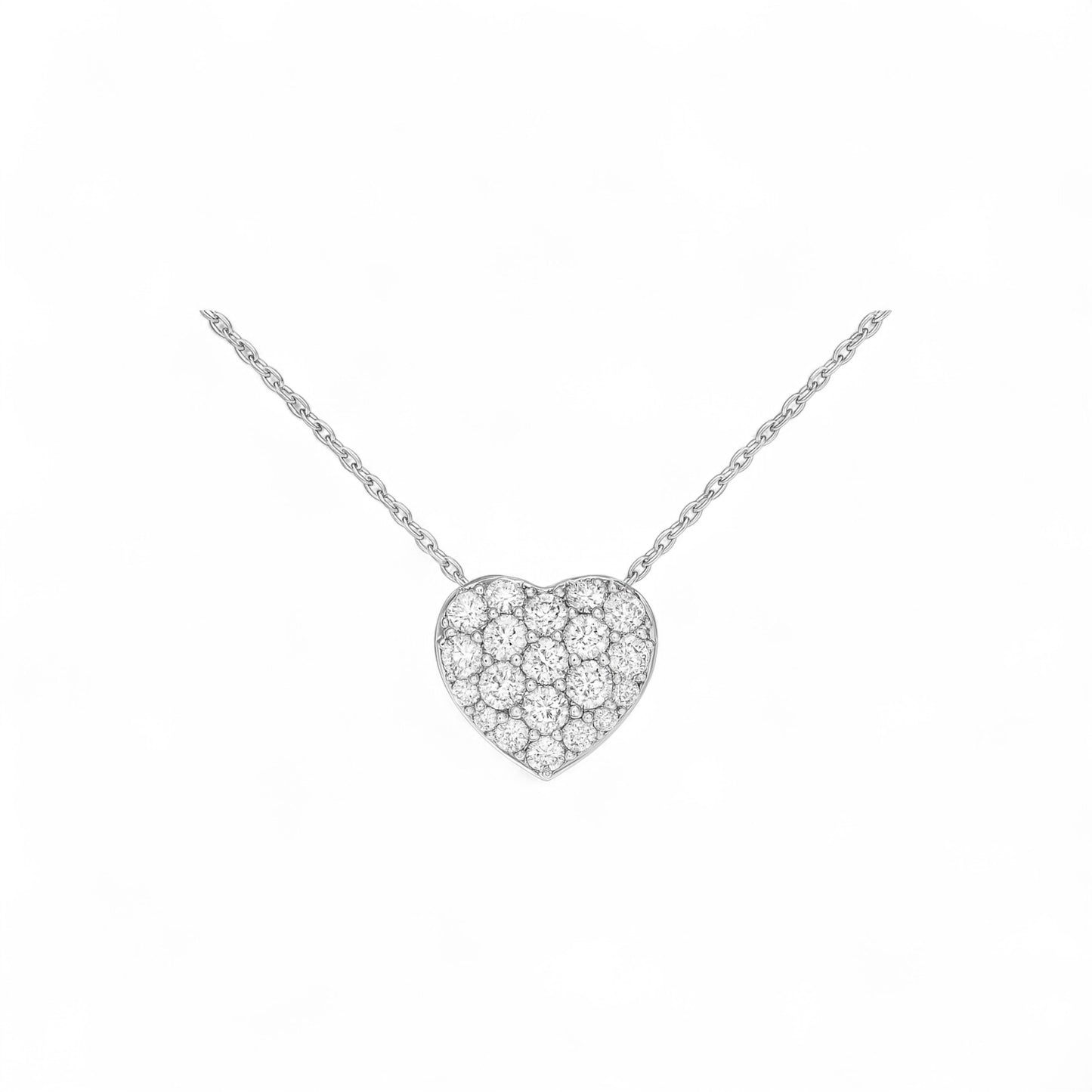 Moon Heart Moissanite Necklace in 925 sterling silver