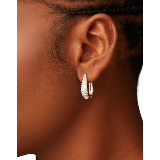 Mulan Moissanite Hoop Earrings in 925 Sterling Silver