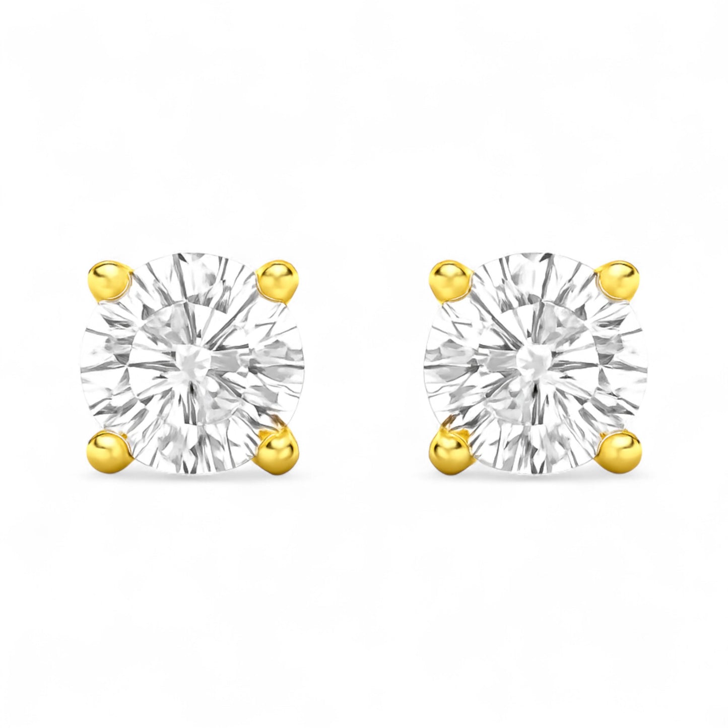 2.5MM Natural Diamond Studs in 18K Gold