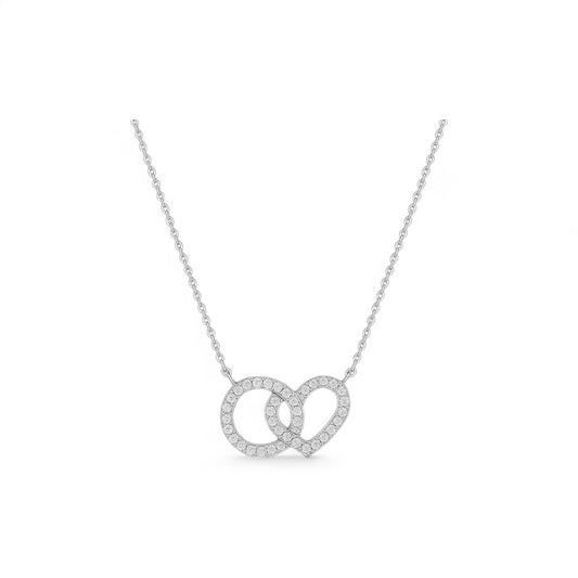 Eternal Round & Heart Diamond Necklace in 18K Gold