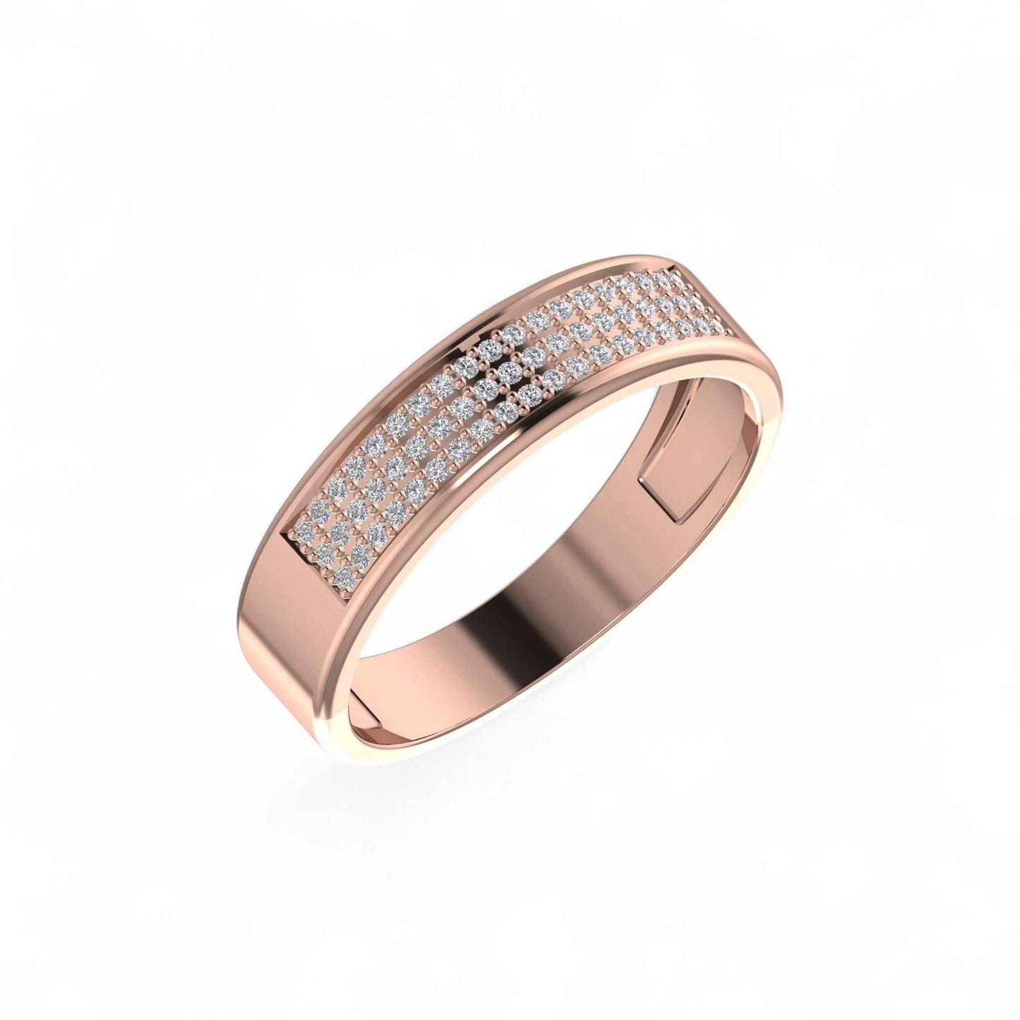 Omoni Pave Natural Diamond Band in 10KT Gold
