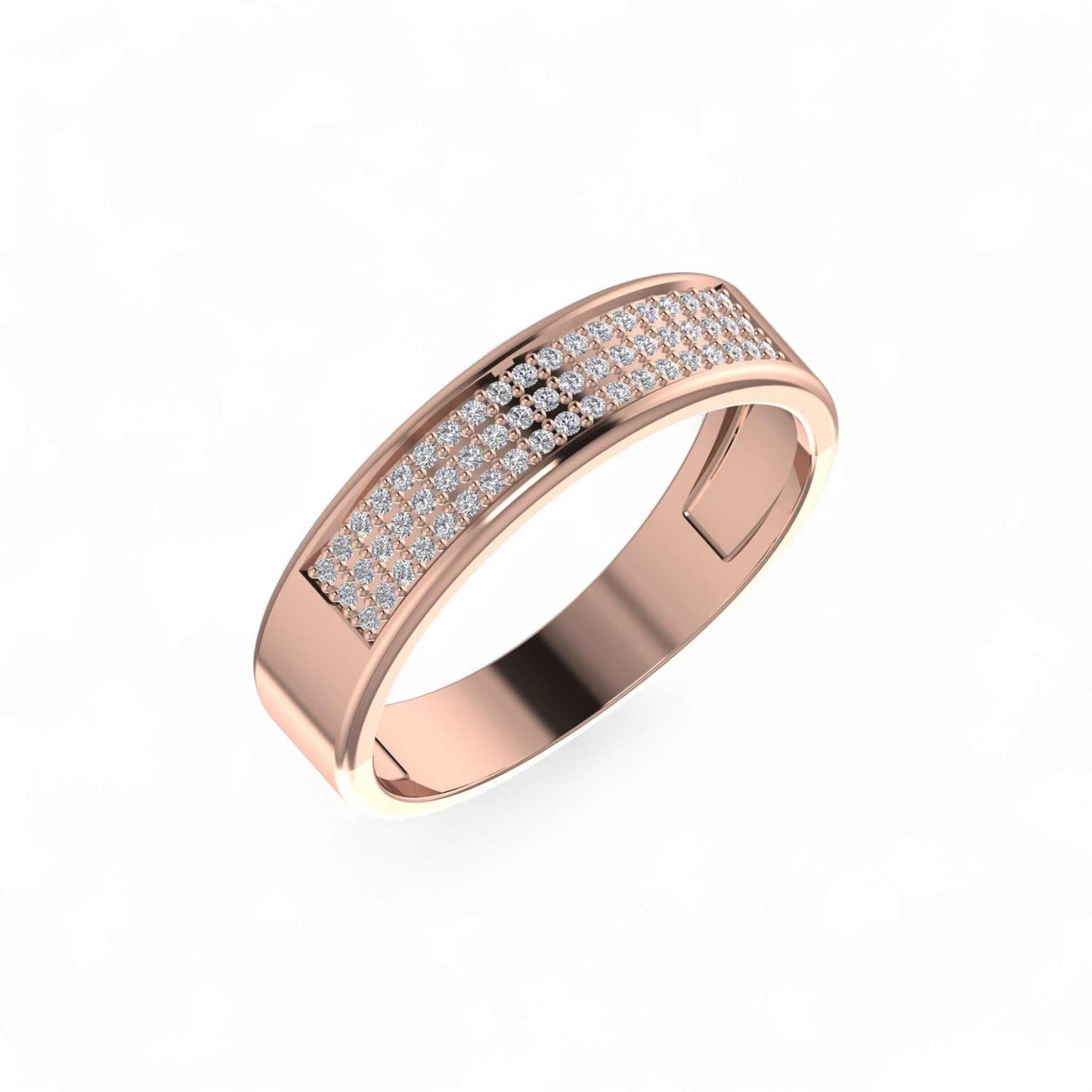 Omoni Pave Natural Diamond Band in 18KT Gold