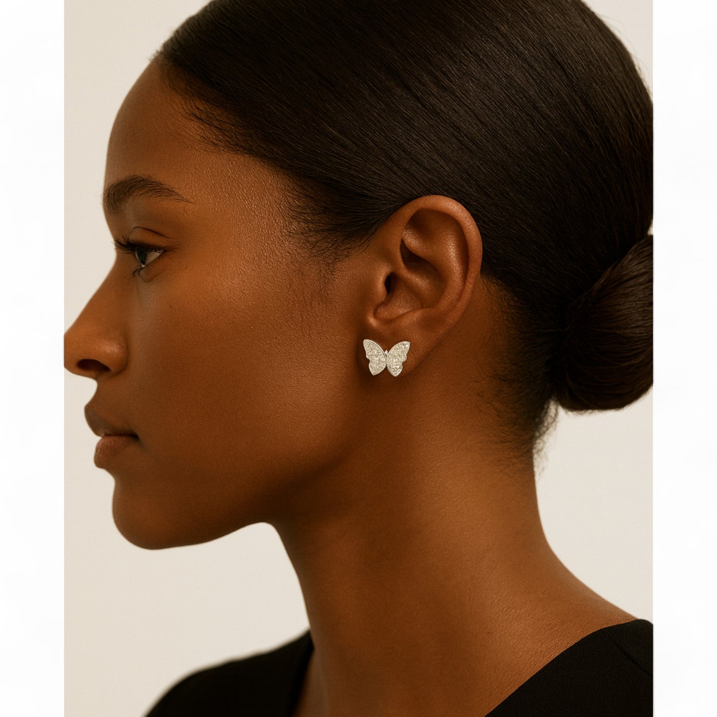 Noor Butterfly Natural Diamond Cluster Earrings in 18K Gold