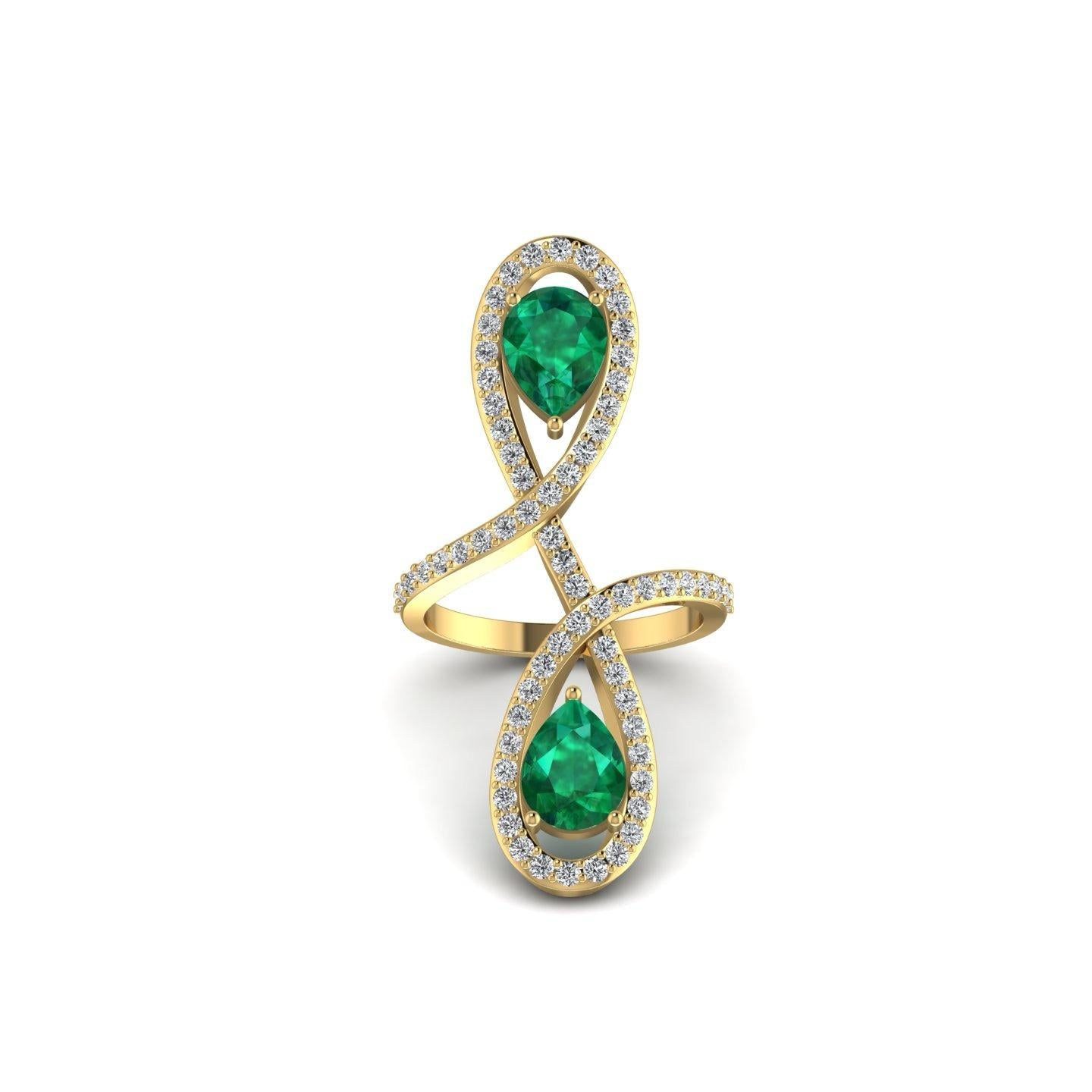 An 18K gold ring with a red center stone and diamond accents
