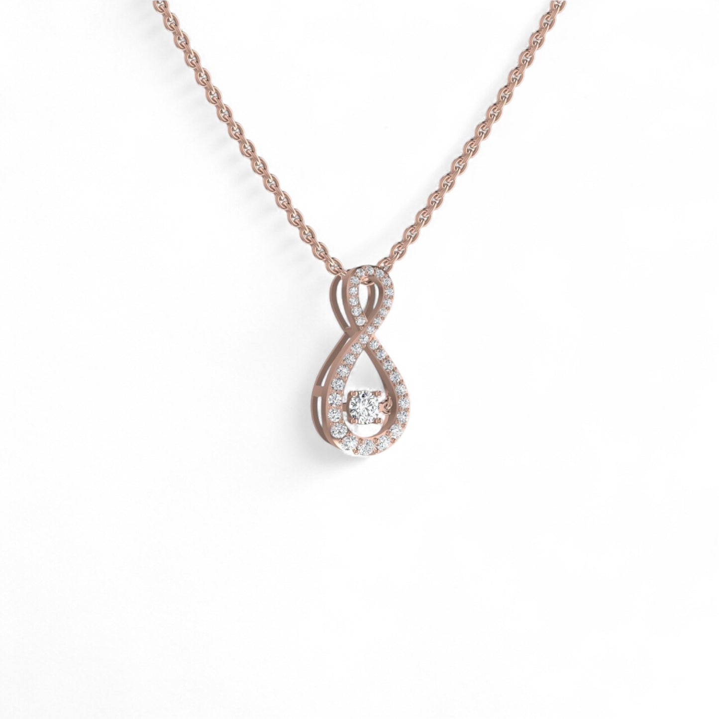 Oiza Twinkle Infinie Pendant Necklace in 18KT Gold