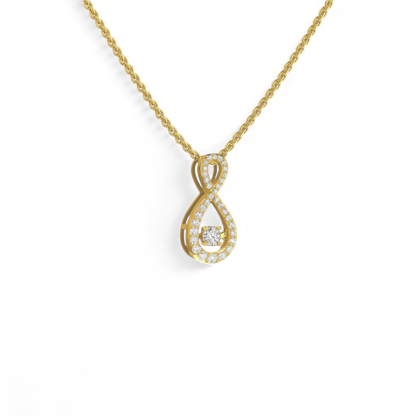 Oiza Twinkle Infinie Pendant Necklace in 18KT Gold