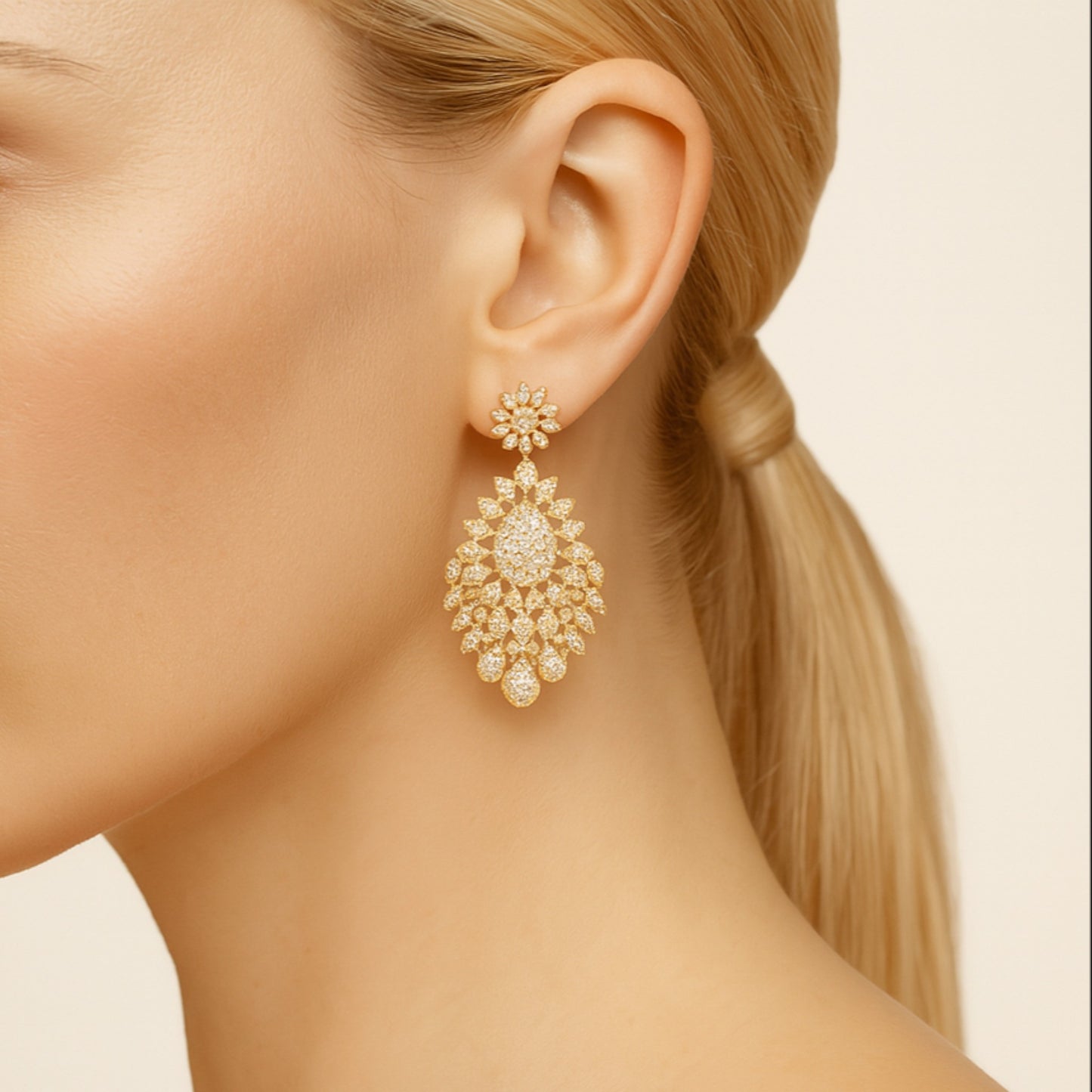Olori Natural Diamond Drop Earrings in 18K Gold