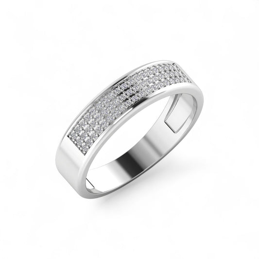Omoni Pave Natural Diamond Band in 10KT Gold