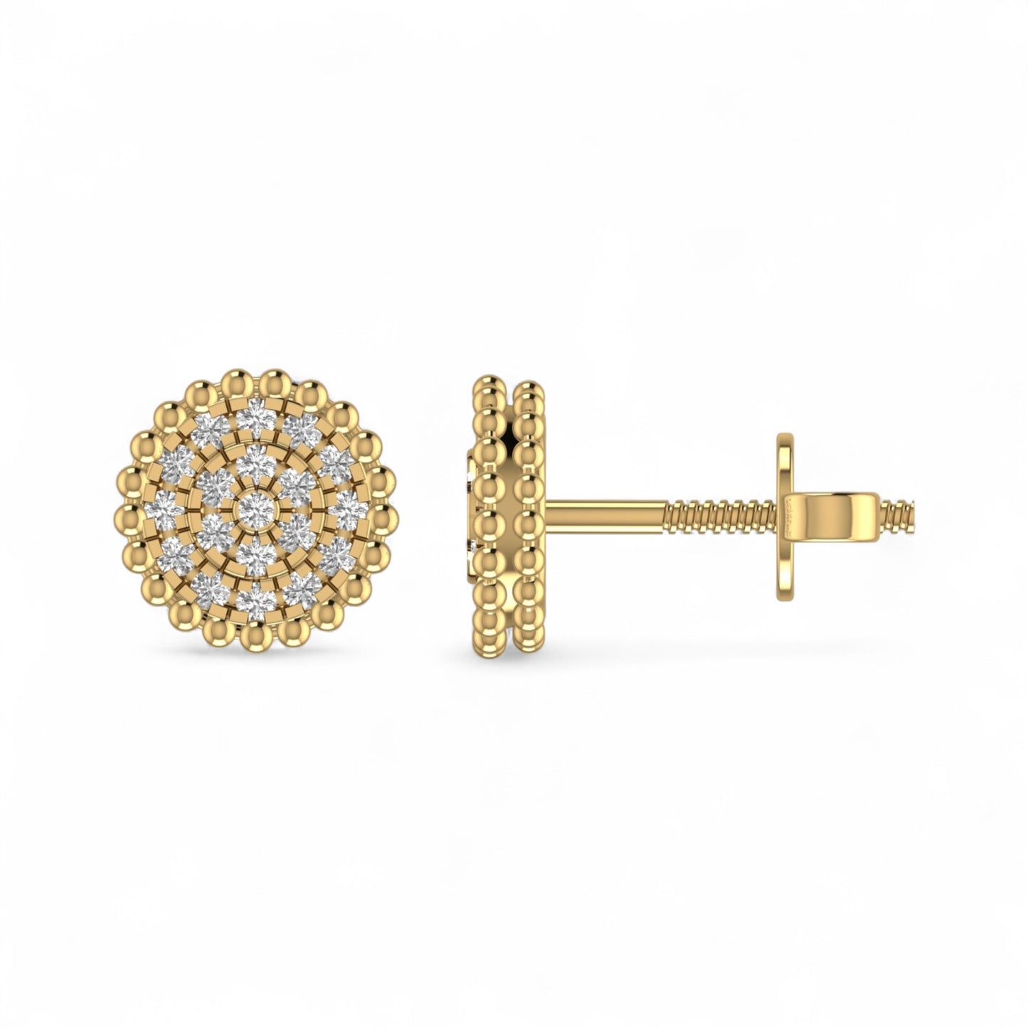 Ava Natural Diamond Studs in 18K Gold