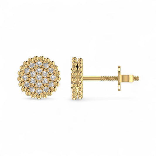 Ava Natural Diamond Studs in 18K Gold