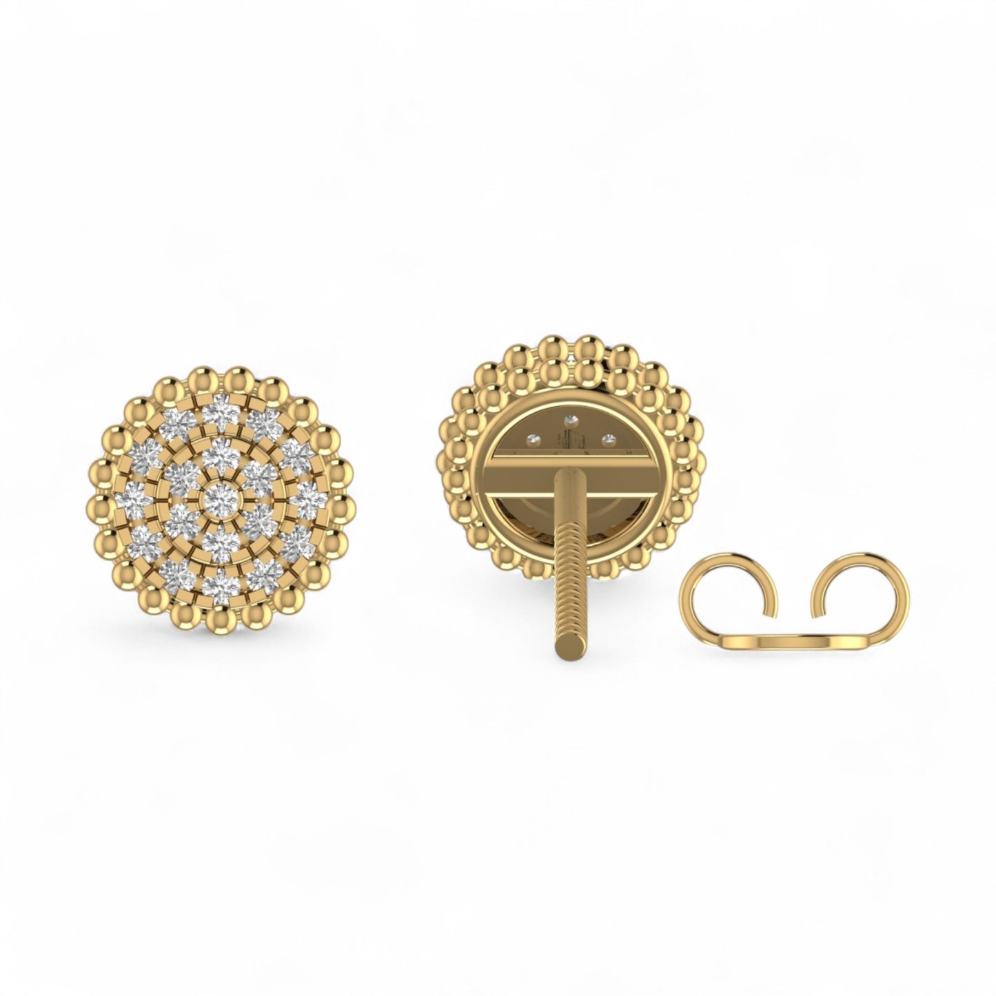 Ava Natural Diamond Studs in 18K Gold