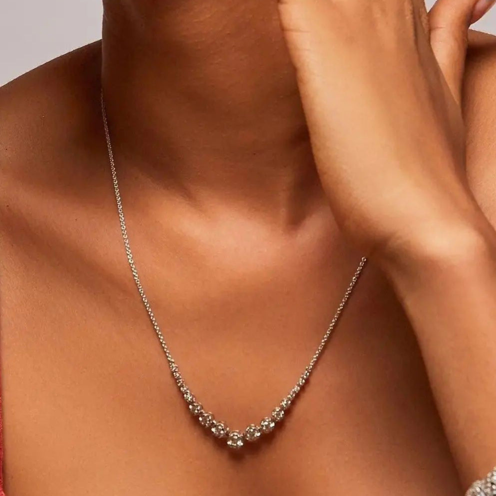Arleth Tennis Diamond Necklace in 18K Gold