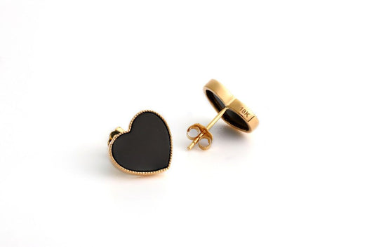 The Core Agate Studs in 18K Gold