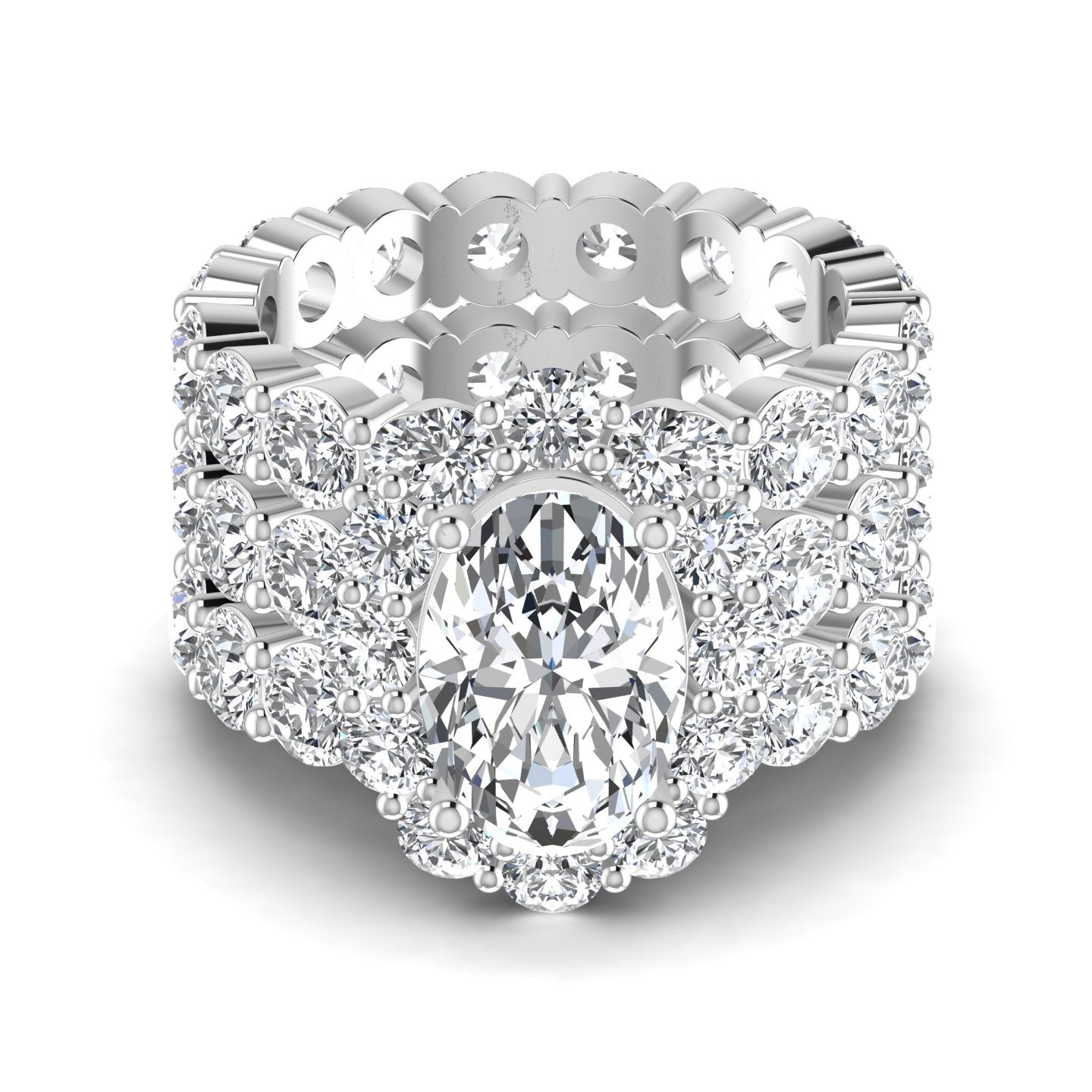 Aurora Grandeur Oval Bride Set in 18K Gold