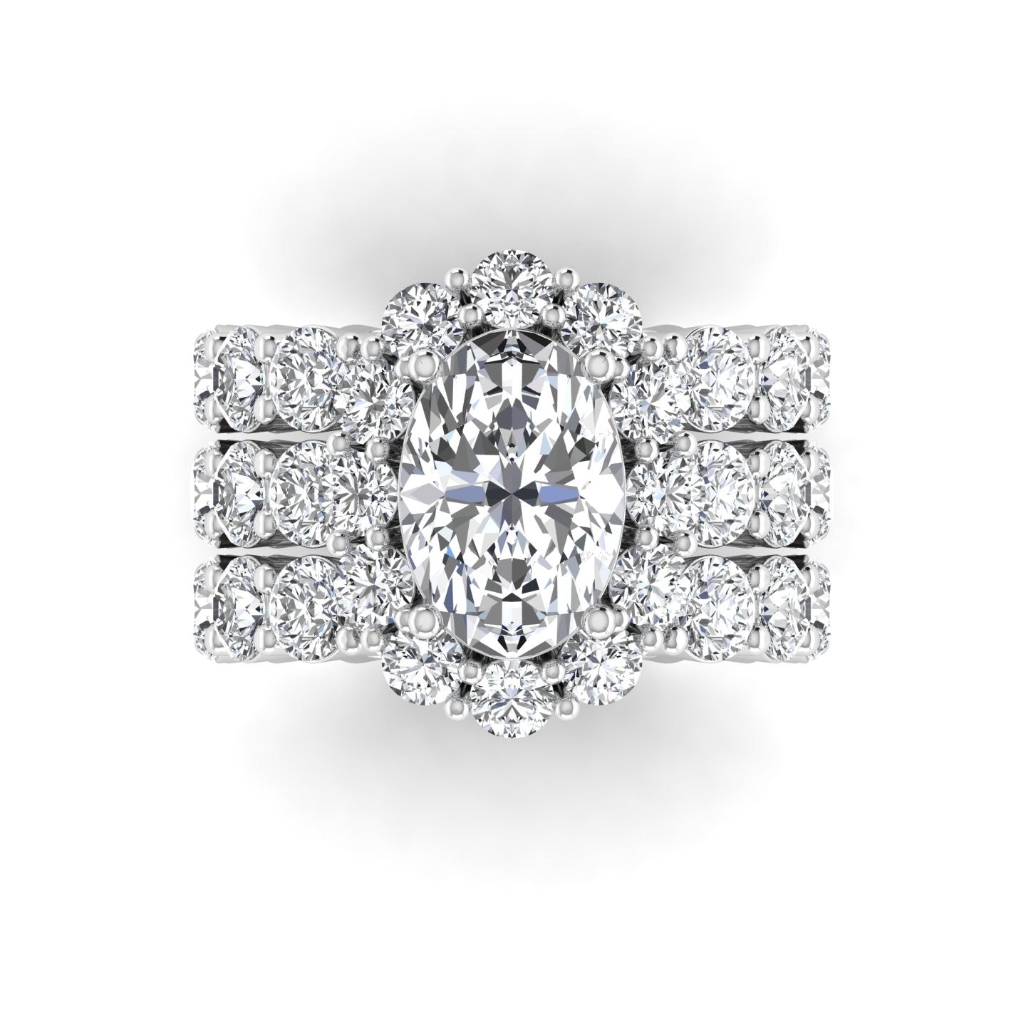 Aurora Grandeur Oval Bride Set in 18K Gold