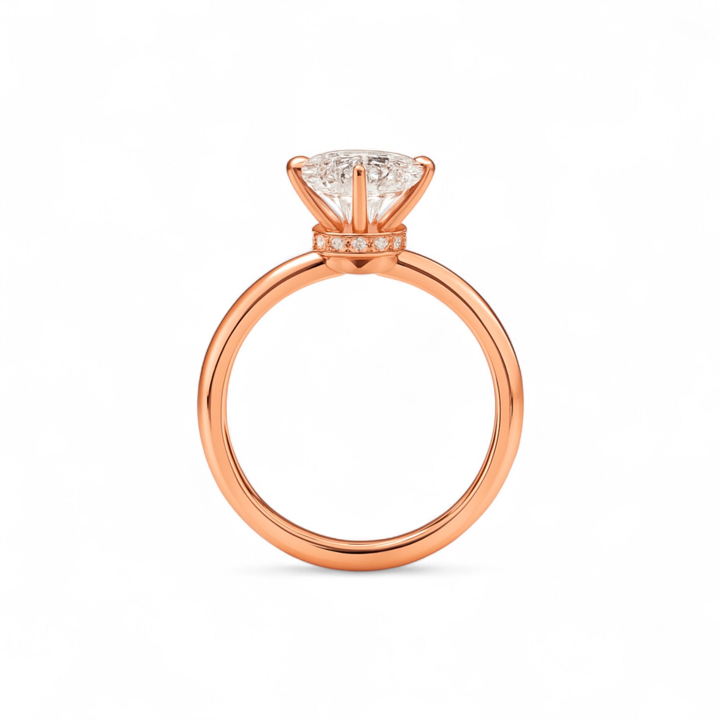 Phoebe CZ Engagement Ring in 18K Gold