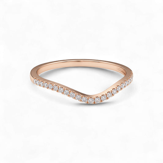 Precious Curve Natural Diamond Band in 10KT Gold