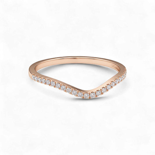 Precious Curve Natural Diamond Band in 10KT Gold