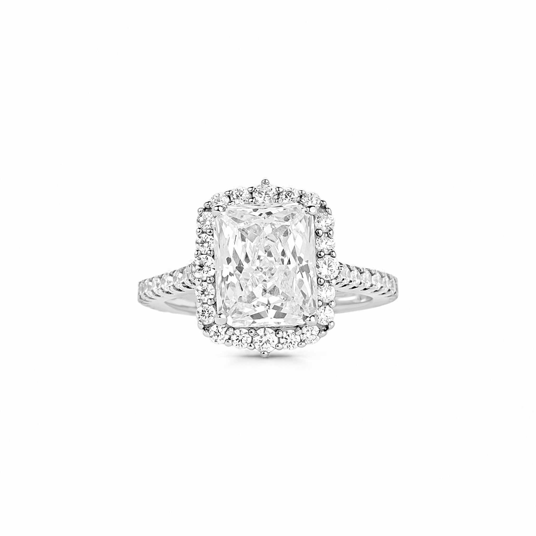 Quinn Radiant Cut CZ Engagement Ring in 925 Sterling Silver  display picture 1