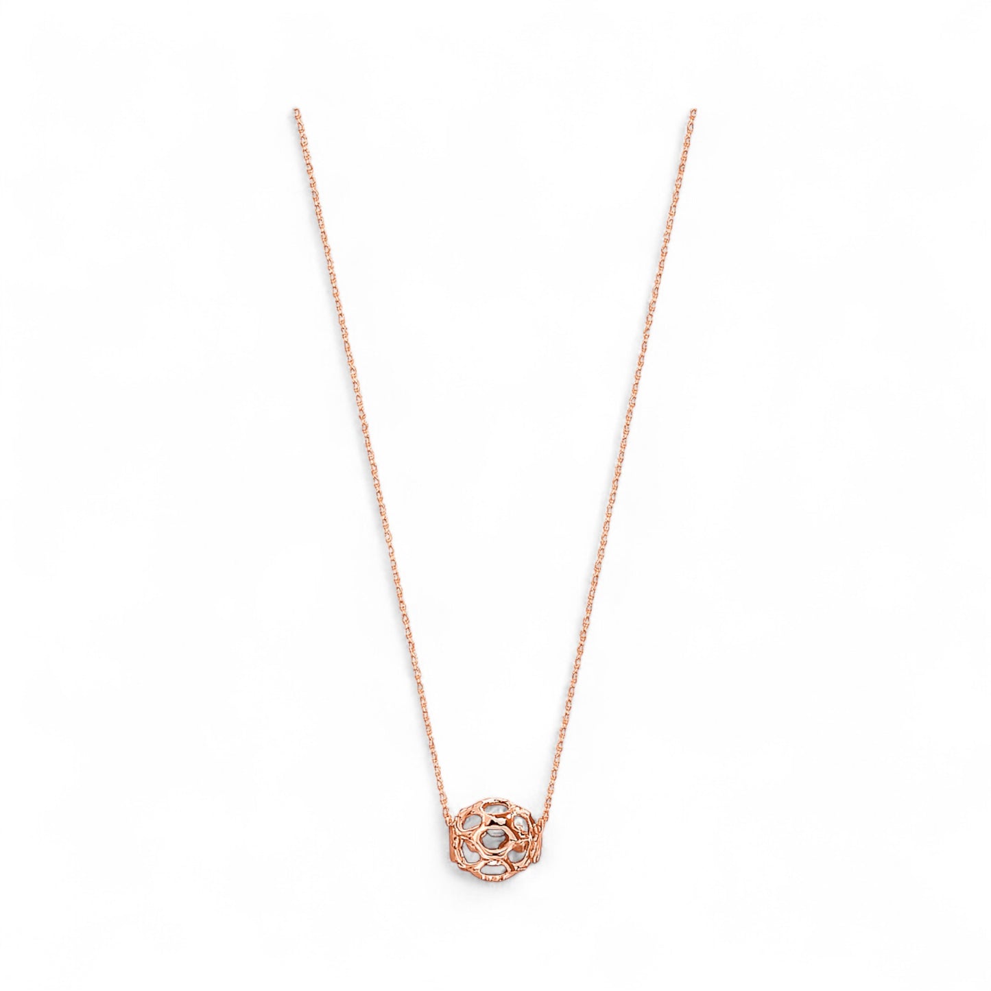 Hearts & Barrel Natural Diamond Necklace in 18K Gold