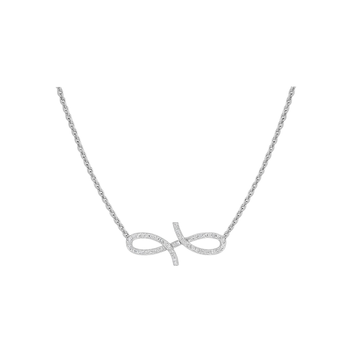 Oiza Infinie Pave Diamond Necklace in 18K Gold