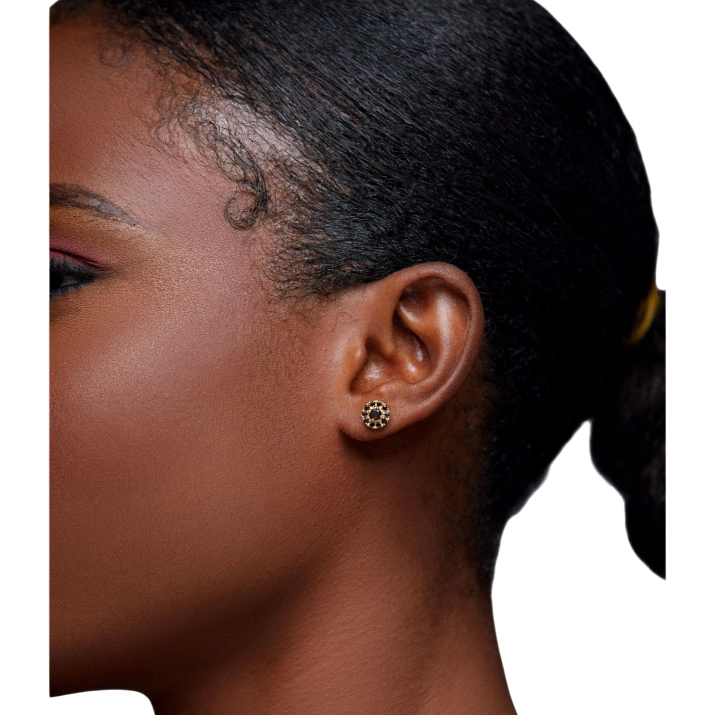 Tania Black Diamond Stud Earrings in 18K Gold