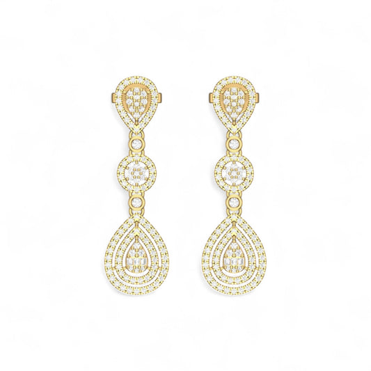 Tear Drop Diamond Earrings in 18K Gold