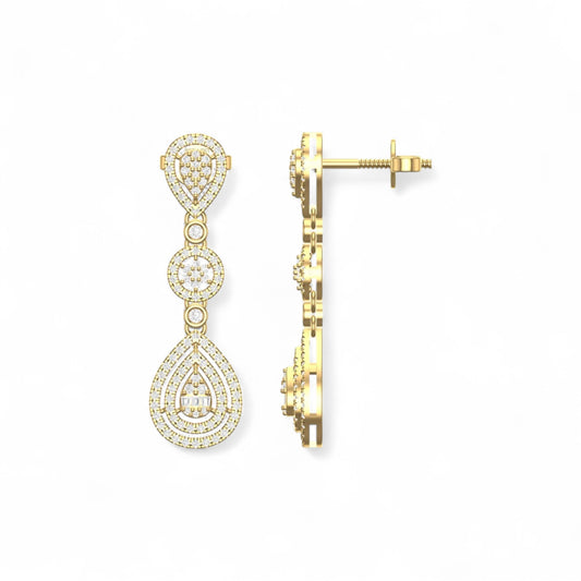 Tear Drop Diamond Earrings in 18K Gold