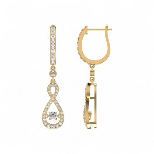 Twinkle Infinie Drop Pave Diamond Earrings in 18K Gold