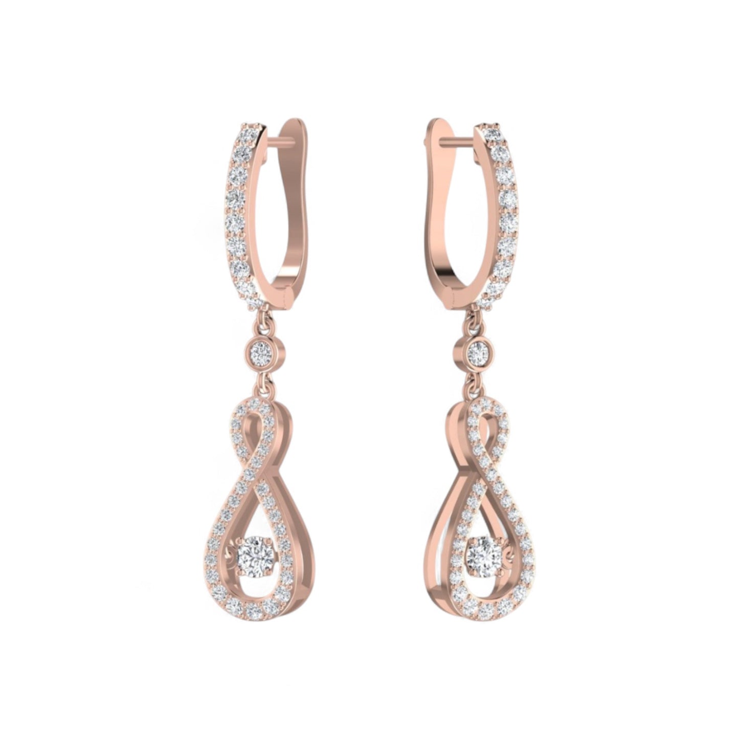 Twinkle Infinie Drop Pave Diamond Earrings in 18K Gold