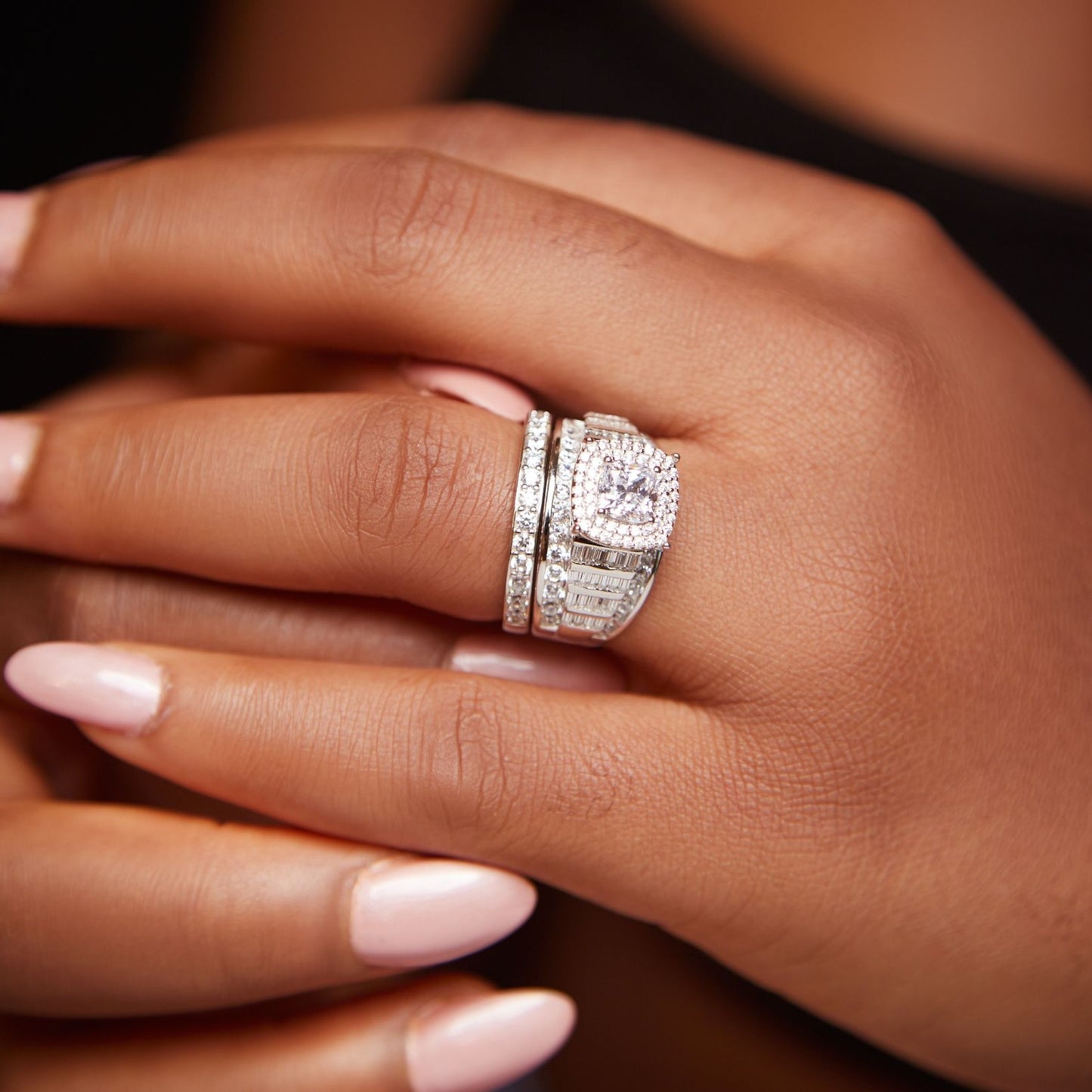 Tobo CZ Engagement Ring in 925 Sterling Silver