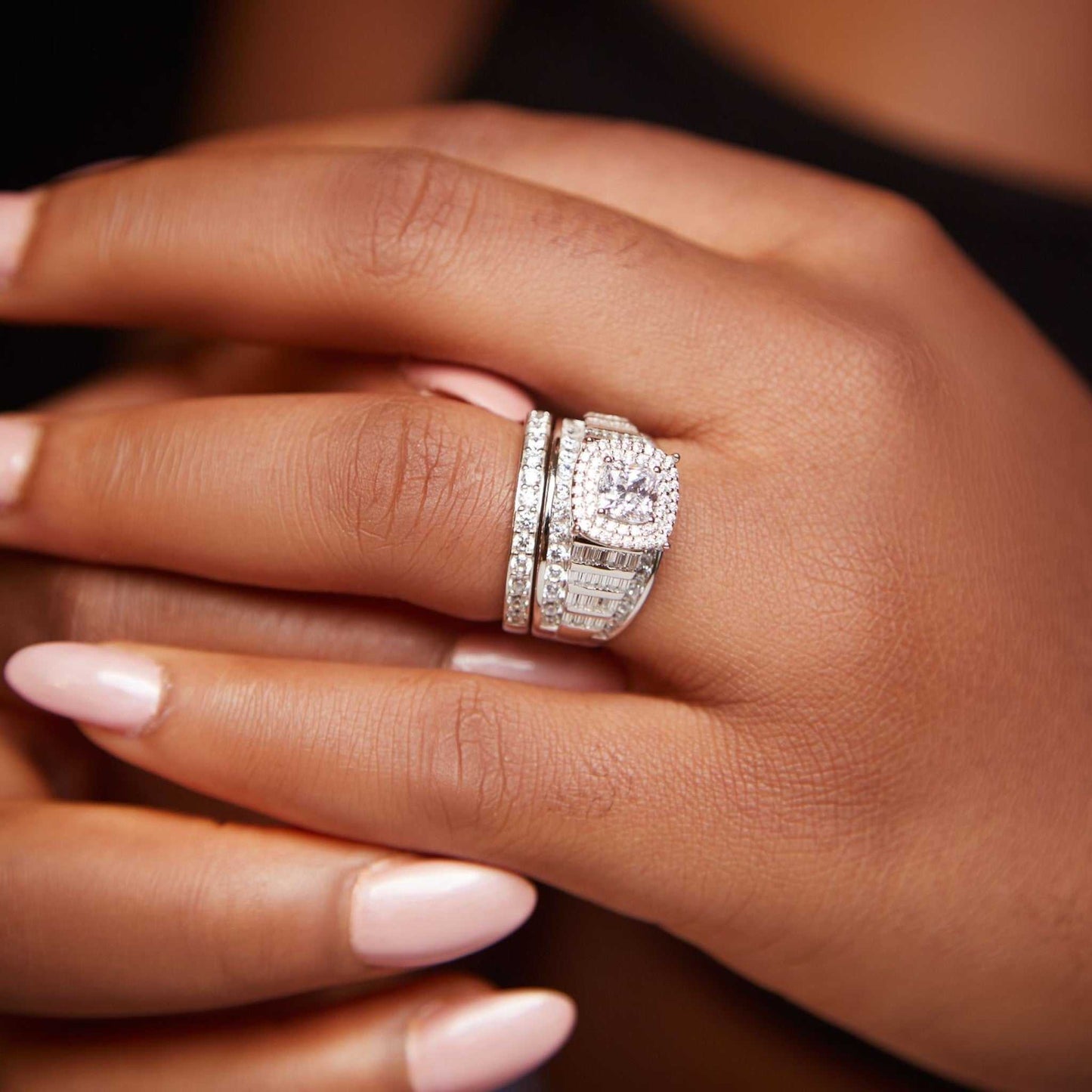 Tobo CZ Engagement Ring in 925 Sterling Silver