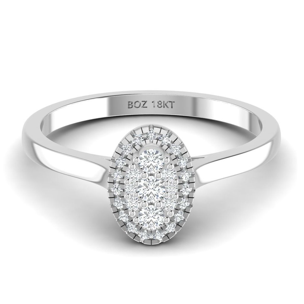 Leah Oval Cluster Natural Diamond Engagement Ring