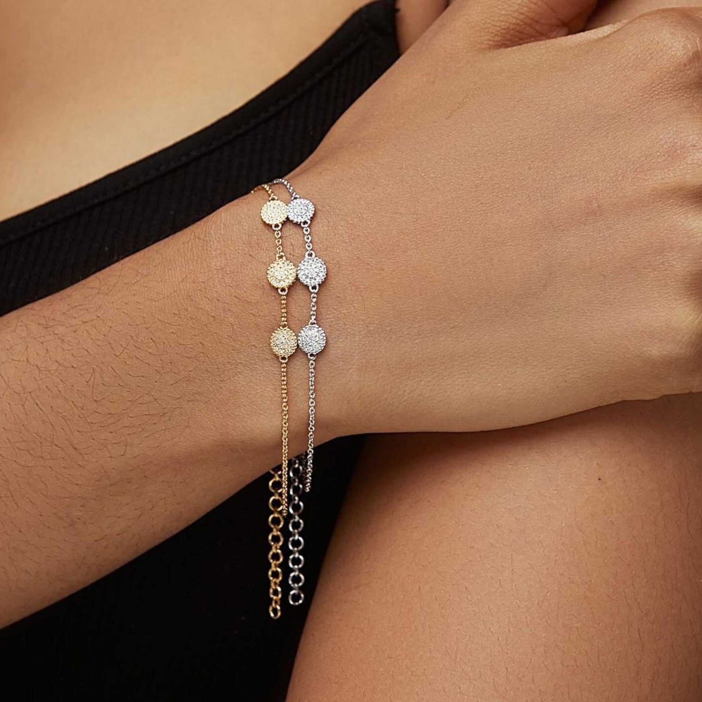 Ava Tri Diamond Bracelet in 18KT Gold