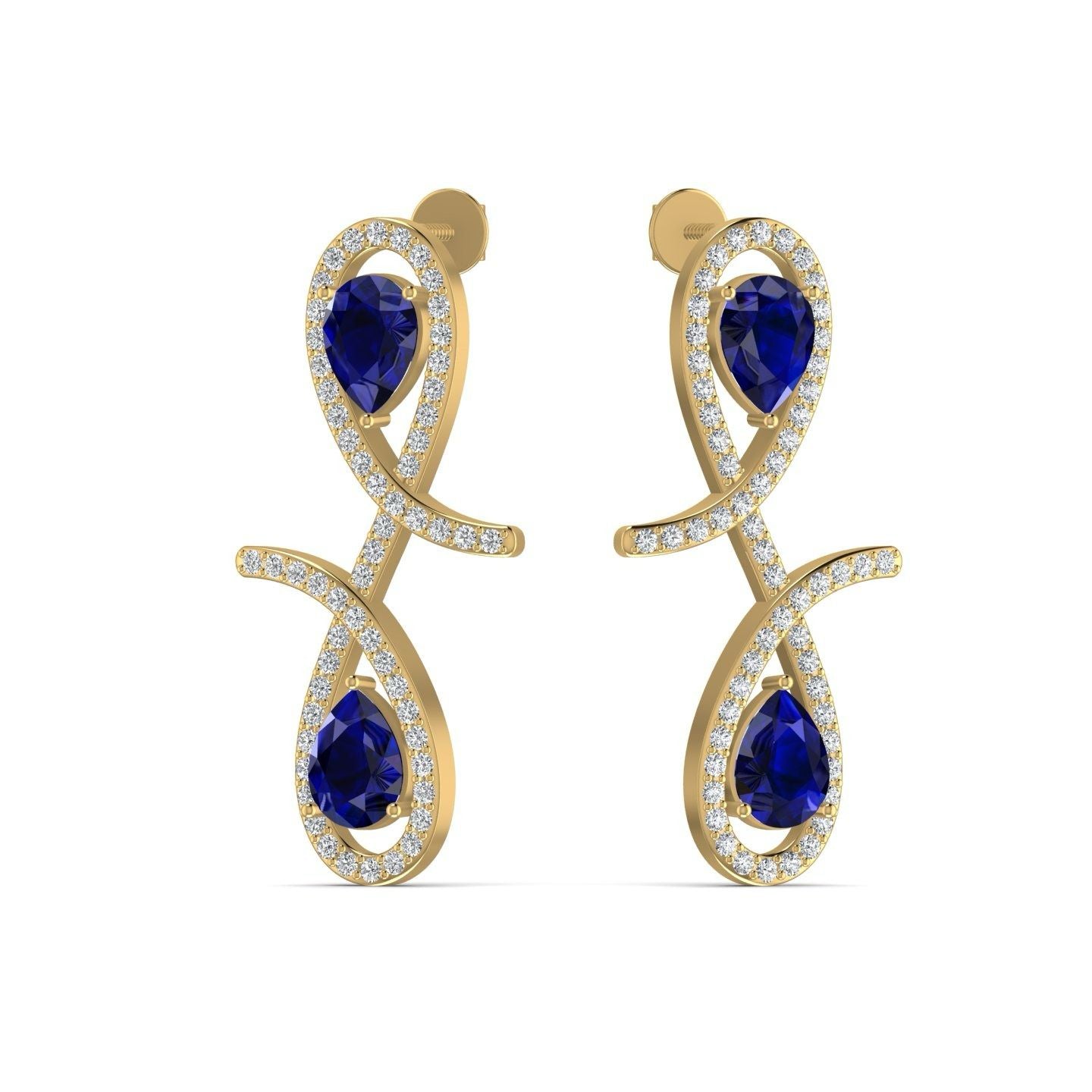 Oiza Infinie Colored Diamond Earrings in 18K Gold