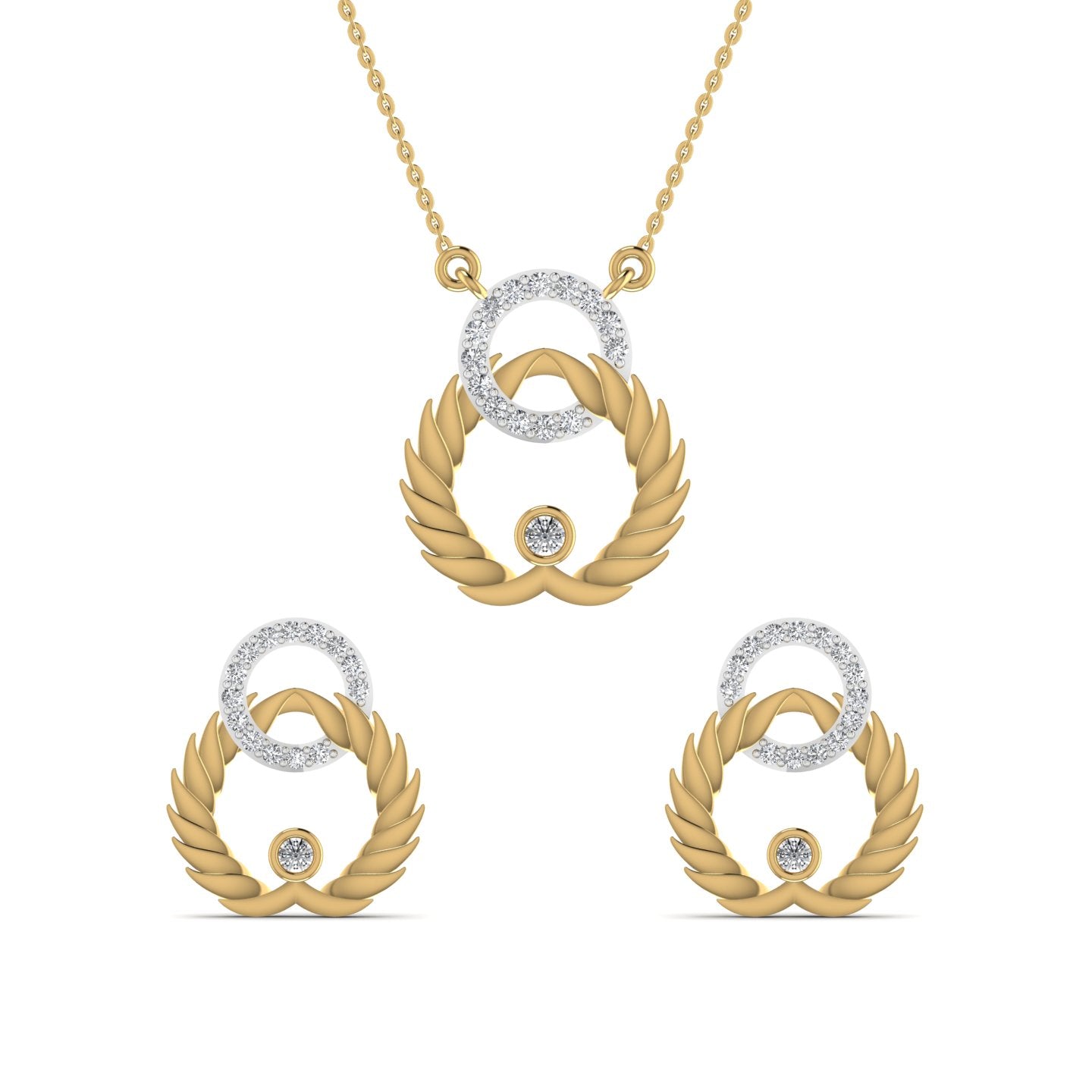 Circle of Triumph Natural Diamond Necklace in 18K Gold