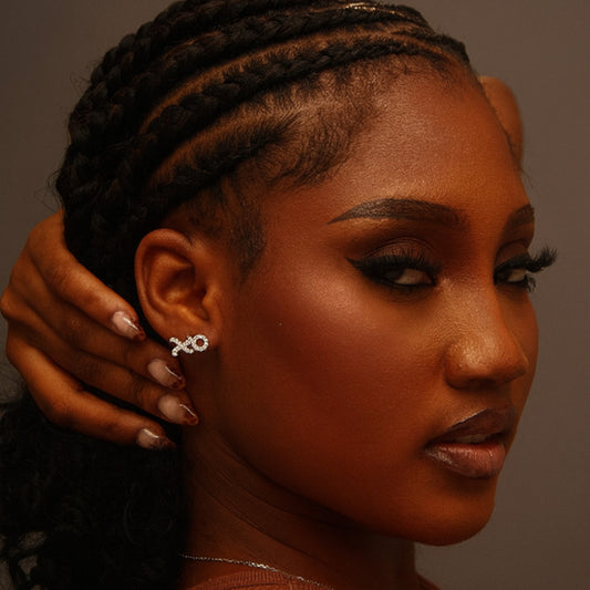 XOXO Natural Diamond Studs in 18KT Gold