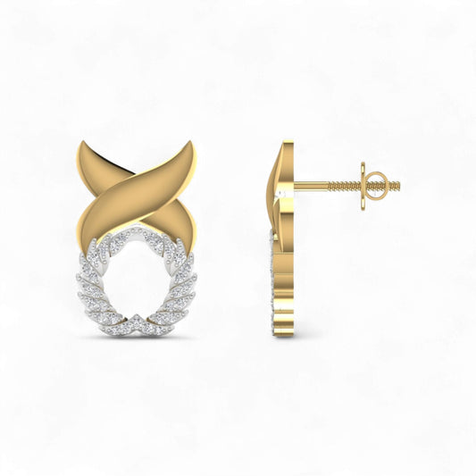 XO Diamond Earrings in 18K Gold