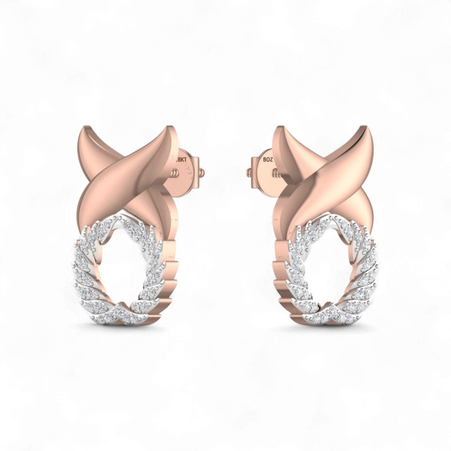 XO Diamond Earrings in 18K Gold