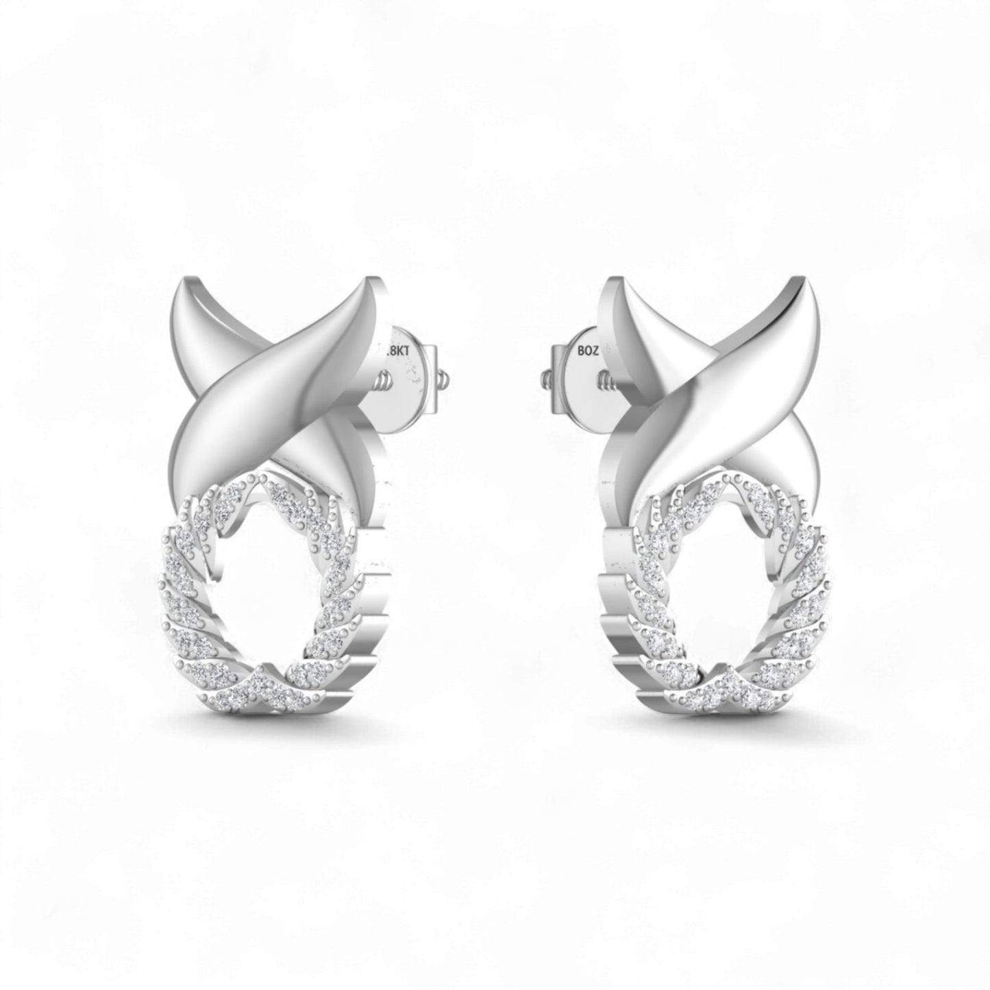 XO Diamond Earrings in 18K Gold